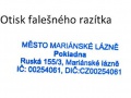 Falešné razítko města Mariánské Lázně