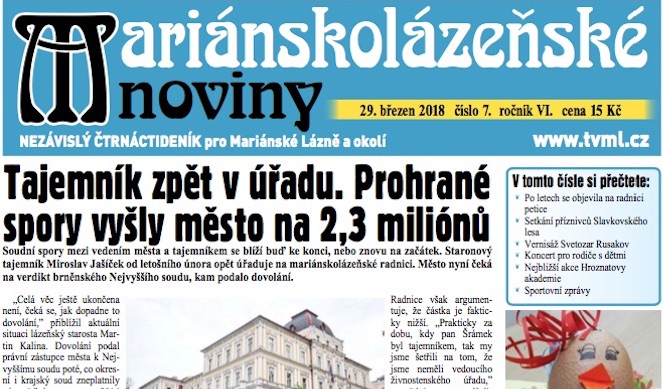 Mariánskolázeňské noviny 7/2018